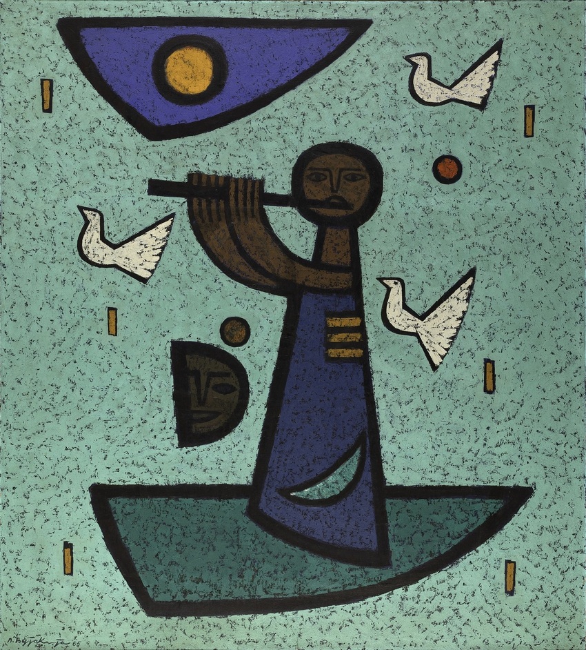 Svirač, 1965, ulje na platnu, 198х179 cm