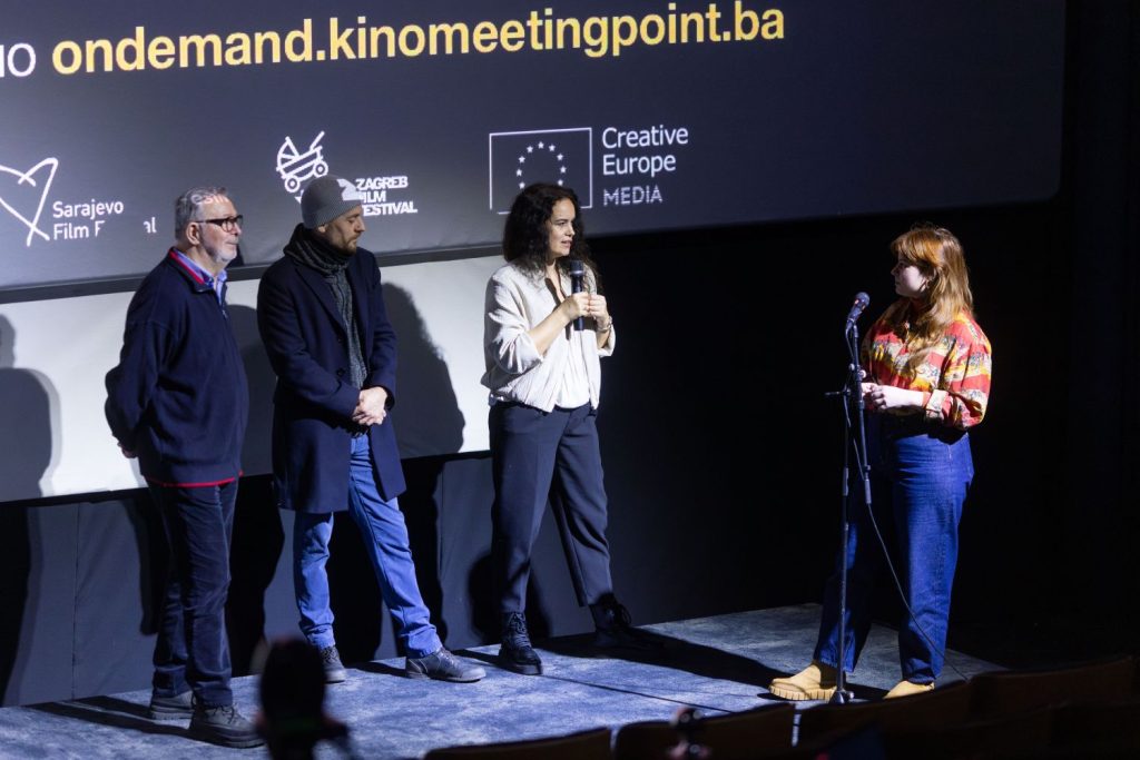 Sonja Prosenc, rediteljka, Mitja Ličen, direktor fotografije i Dimče Stojanovski, koproducent