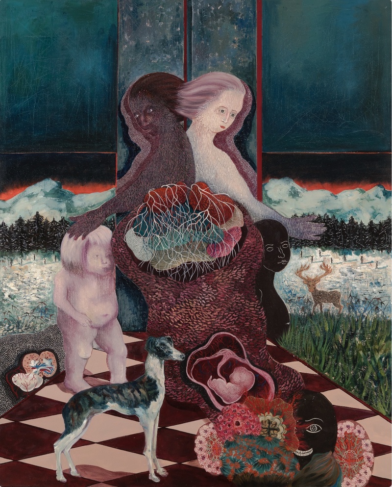 Mapiranje, ulje na platnu, 200x150 cm, 2025.