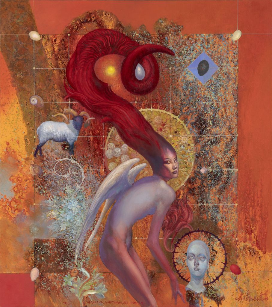 Iz ciklusa geometrizacija prirode,90x80 cm, ulje na platnu, 2019