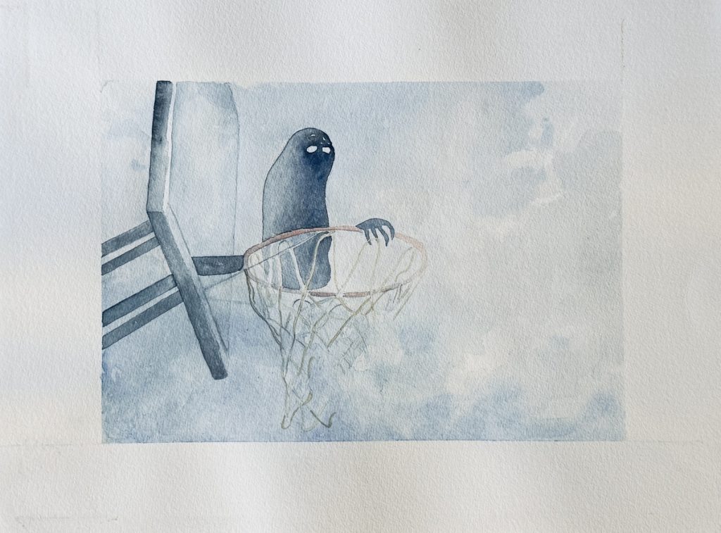 Predrag Terzić iz serije “I woke up the same as any other day” akvarel 50 × 40 cm 2022 – 2026