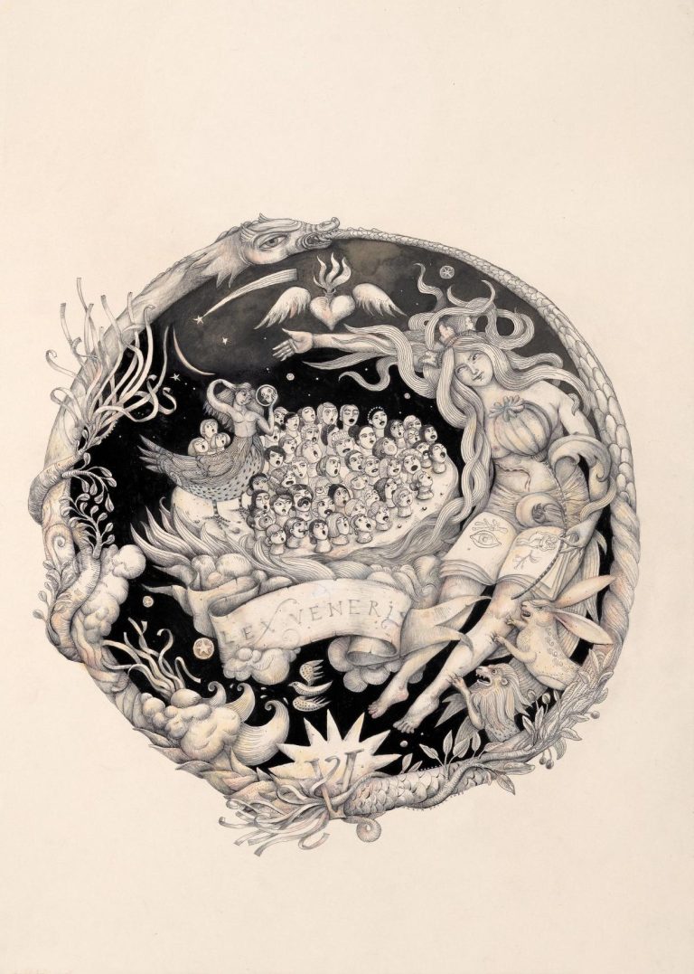 Julija Dašić - Lex Veneris - kombinovana tehnika na papiru - 70x50 cm - 2023