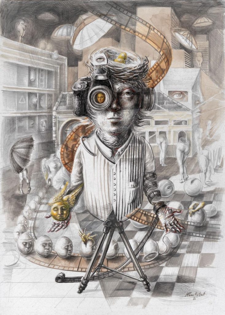 Marijana Rakičević - Zlatna inspiracija - kombinovana tehnika - 70x50 cm - 2021
