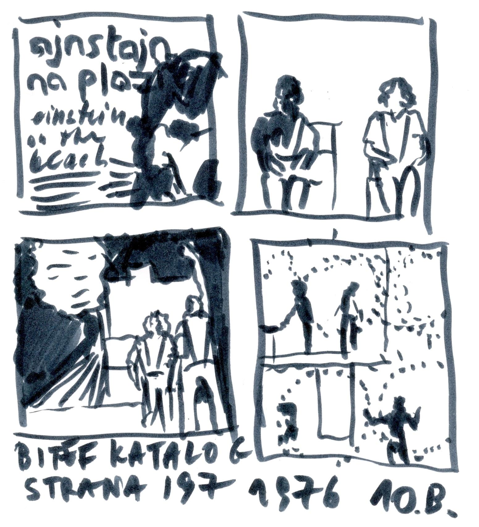 Ajnštajn na plaži, ilustracija Siniše Ilića