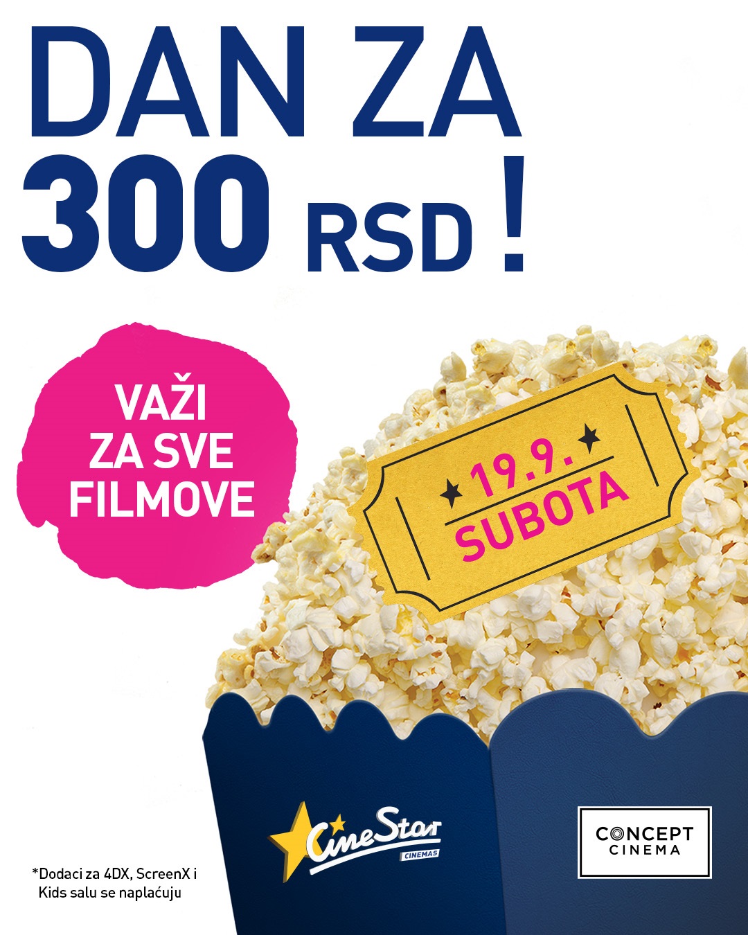 Dan za 300, akcija u Concept Cinema i CineStar bioskopima