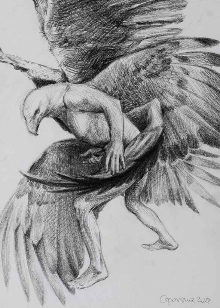 Jasna Opavski, „Bez naziva“, grafit, 2018.