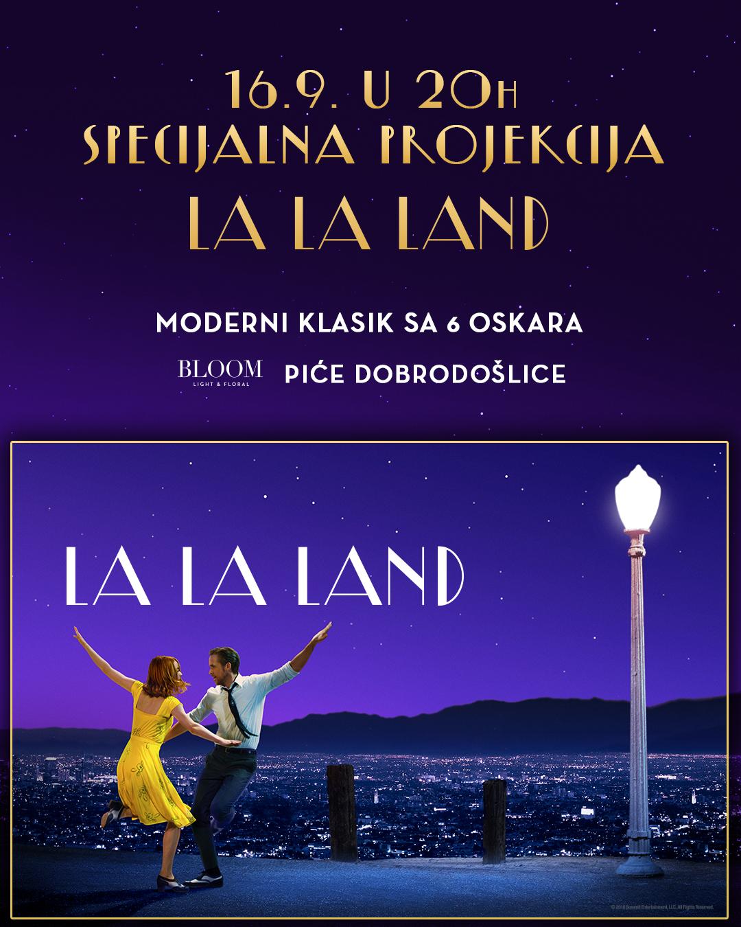 Najava specijalne projekcije filma La La Land