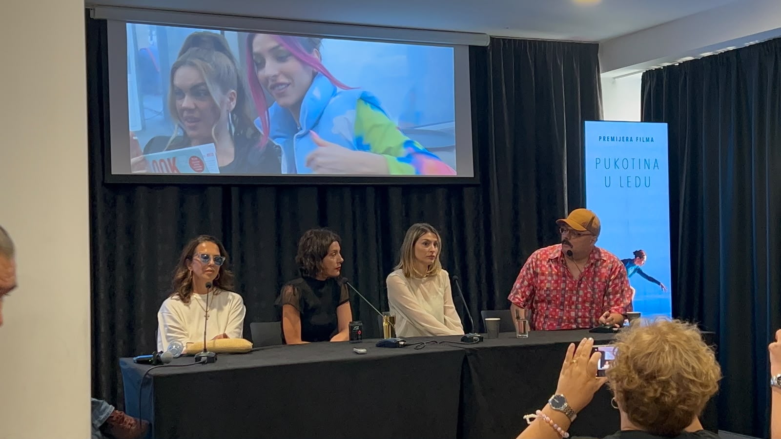 Maja Miloš, Nataša Ninković i Anđela Jovanović na konferenciji za medije povodom filma Pukotina u ledu