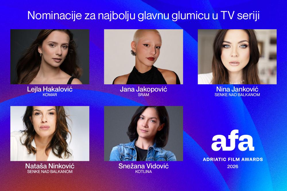 AFA nagrade 2026 – kategorija Najbolja glavna glumica u TV seriji