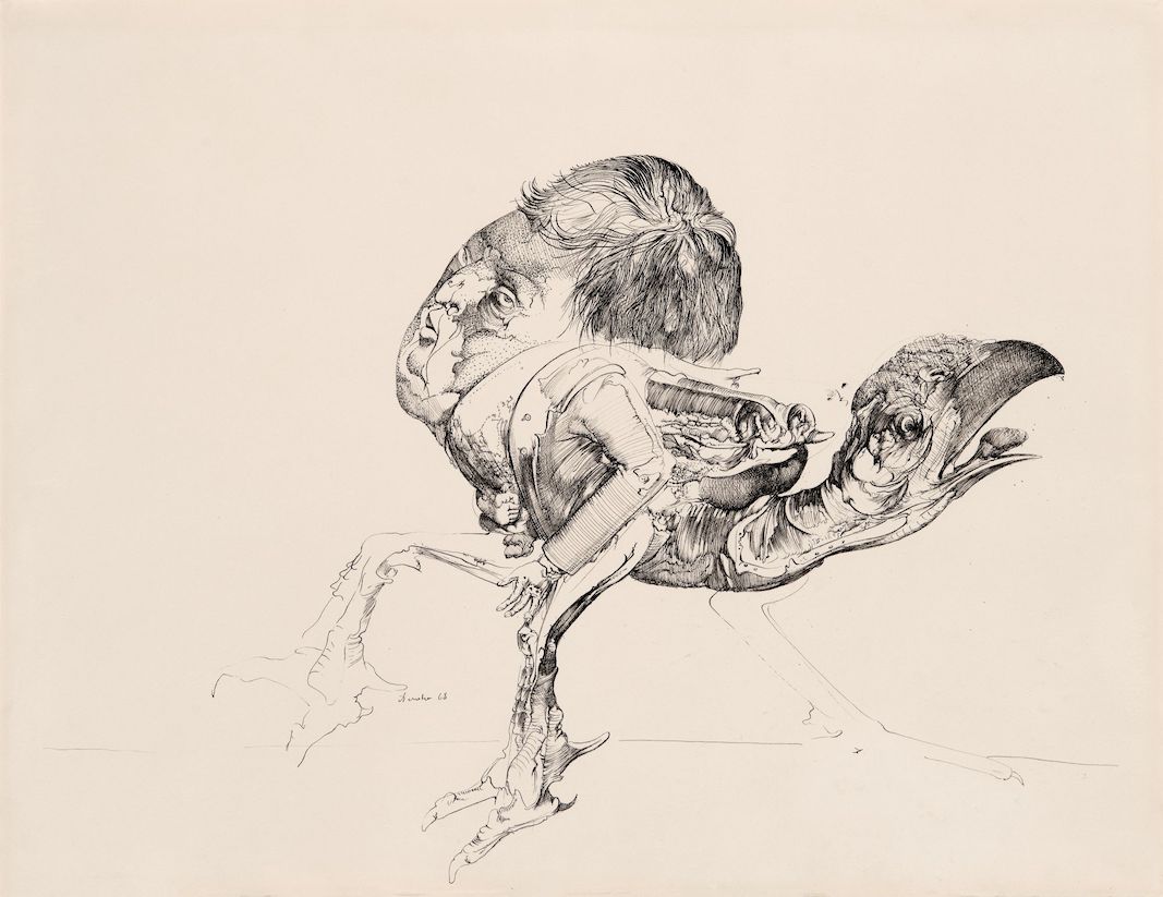 Miodrag Dado Đurić, „Bez naziva“, tuš na papiru, 1961.