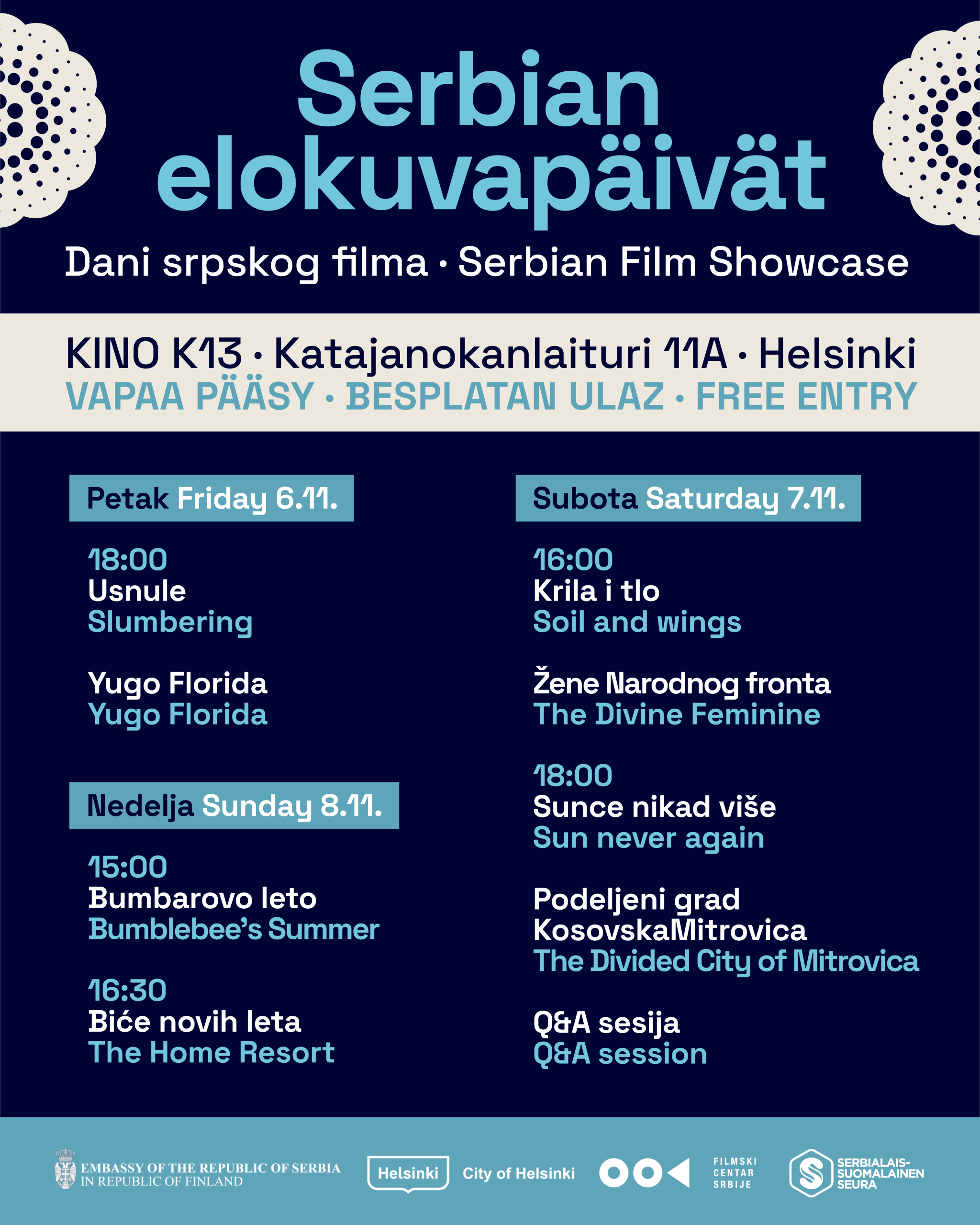 Program 14. Dana srpskog filma u Helsinkiju