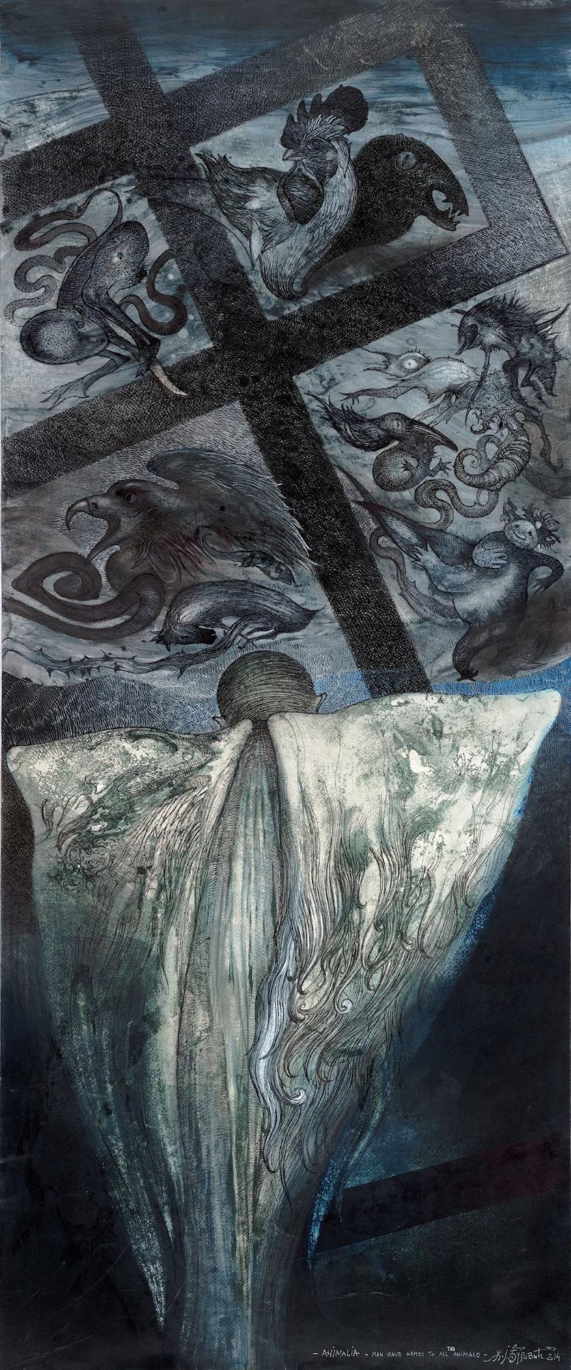 Željko Đurović, „Animalia“, kombinovana tehnika, 2014.